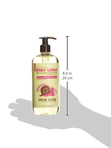 Little Twig 2-in-1 Baby Wash, Hypoallergenic Body Wash with Organic Ingredients, Baby Bath Essentials, Berry Pomegranate, 17 fl. oz. (Pack of 2)