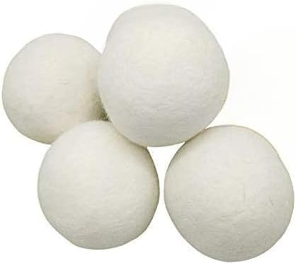 Wool Dryer Balls XL 4-Pack - 100% Pure New Zealand Wool, Ecoigy Natural Fabric Softener, Reduces Wrinkles & Drying Time, Ideal for Essential Oils, Dryer Sheets Alternative,Dryer Balls Laundry Reusable