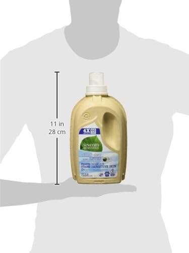 Seventh Generation Concentrated Laundry Detergent, Free and Clear Unscented, 66 loads, 50 Fl Oz (Packaging May Vary)