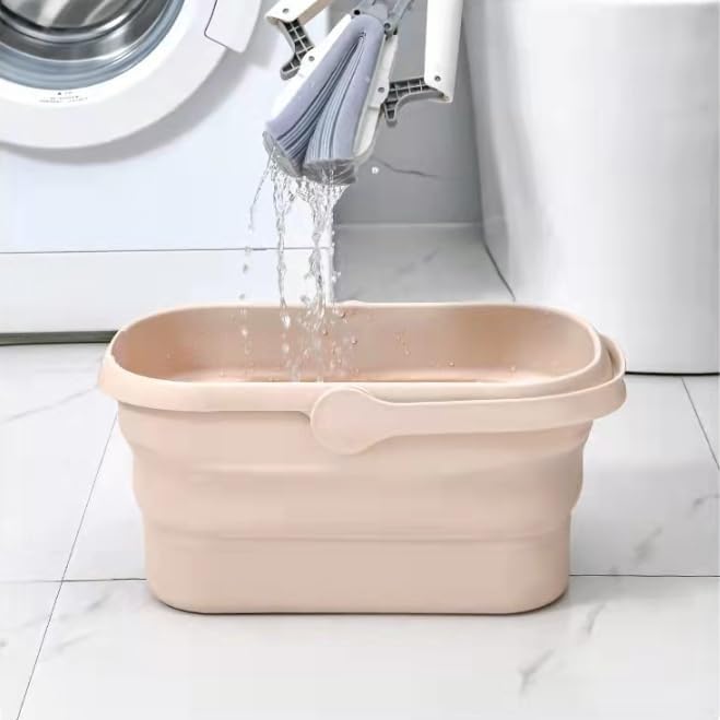 Long Plastic Rectangular Handy Baskets/Mop Buckets (Collapsible Buckets 02-Brown)