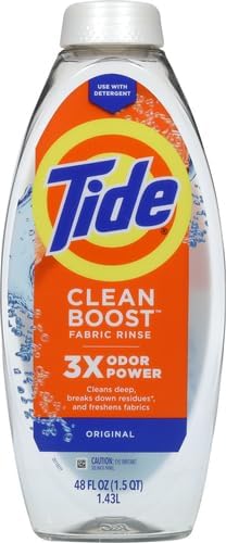 Tide Deep Cleansing Fabric Rinse with 3X Odor Power, Original Scent, 48 oz (Pack of 2)