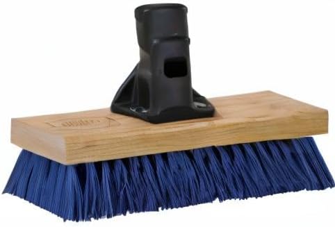 SWOPT 24” Floor Squeegee + 60" EVA Foam Comfort Grip Wooden Handle, Combo, Gray & 10” Premium Multi-Surface Scrub Brush Head