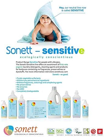 Sonett Organic Dishwashing Liquid, All Purpose Cleaner Sensitive Skin For People With Allergies (17 Fl.Oz (1 Count)) Certified Organically Grown