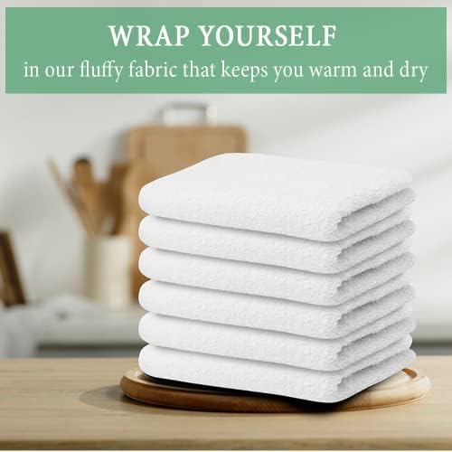 100% Cotton Terry Towel Cleaning Rags White 14'x17'|Pack of 60|Grade White Rags|Soft Large Cleaning Rags|Super Absorbent|Quick Dry|Multipurpose Towels|Restaurant Towels|Reusable Shop Rags