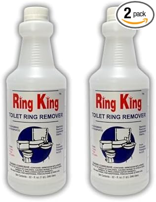 Amazon Brand - Ring King Toilet Bowl Cleaners | Toilet Bowl Cleaner Liquid 32oz Fast Acting Bathroom Cleaner For Calcium, Water, Rust, Red Clay & Lime Stains – No Scrubbing (Pack of 2)