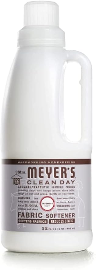 Mrs. Meyer's Clean Day Liquid Fabric Softener Bottle, Lavender Scent, 32 Fl oz (Pack of 2)