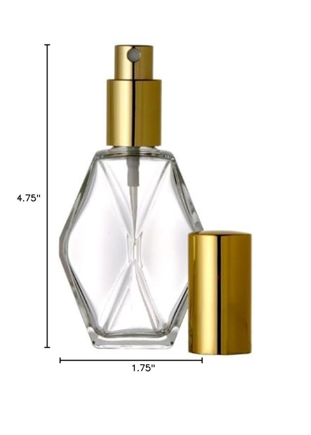 Diamond Spray Bottle. Fine Mist Perfume Cologne Atomizer for Essential Oil Aromatherapy Perfume Cologne Refillable (2 oz. 288 Bottles, Silver)