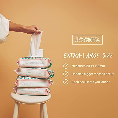 JOONYA Unscented Baby Wipes — Plant-Based, Fragrance-Free Diaper Wipes | Hypoallergenic, Non-Toxic, Compostable & Biodegradable Wet Wipes for Sensitive Newborn Skin | 3 Packs of 80 Wipes (240 Total)