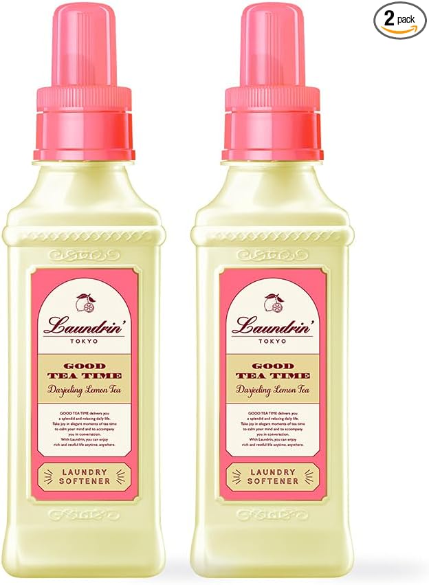 Laundry Softener Darjeeling Lemon Tea, 2pk - Fabric Softener Liquid - Eco-Friendly & Plant-Based Softener - Household Laundry Scent Boosters - Laundry Fabric Softener - Fabric Scent Softener