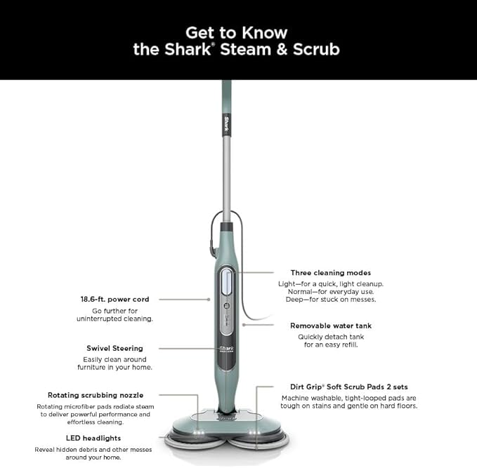 Shark Steam & Scrub All-in-One Scrubbing and Sanitizing Hard Floor Steam Mop S8001