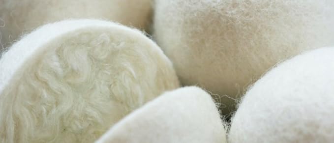 Simple Natural Products Wool Dryer Balls - Fabric Softener and Dryer Sheets for Laundry Supplies – Reusable Wrinkle and Static Guard Wool Balls – Unscented for Sensitive Skin (6 XL Pack)