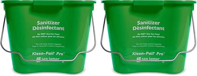 San Jamar Kleen-Pail® Plastic Pro Cleaning Bucket 8 Quarts Green (Pack of 2)