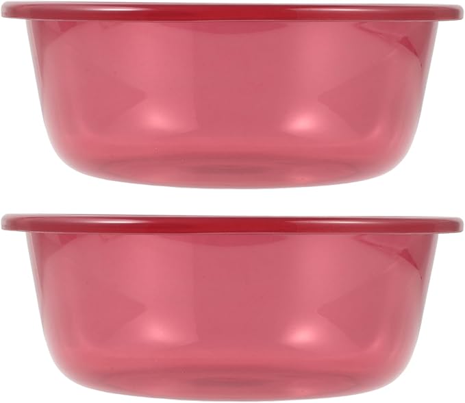 Round Plastic Wash Basin: 2pcs Stackable Camping Dishpan Vegetable Fruit Dish Tub Foot Soak Tub Laundry Hand Wash Bucket Dish Pans for Washing Storage Cleaning Supplies