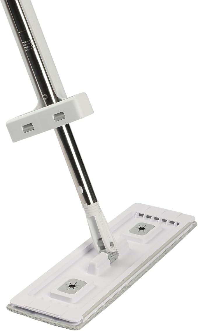 VEVOR Flat Mop, Self Wringing, Microfiber Floor Cleaner with 4 Reusable & Washable Pads for Dry & Wet Floor Cleaning, Microfiber Flat Mop with Stainless Steel Handle for Hardwood Laminate Tile Vinyl