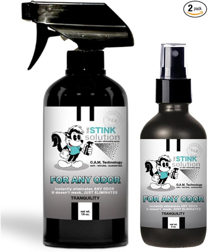Odor Eliminator for Shoes, Sneakers, Cleats, & All Footwear | Best Shoe Deodorizer for Smelly Feet | Fast, Safe, Natural Formula to Eliminate Foot Odor - Tranquility 1 16 oz, 1 4 oz