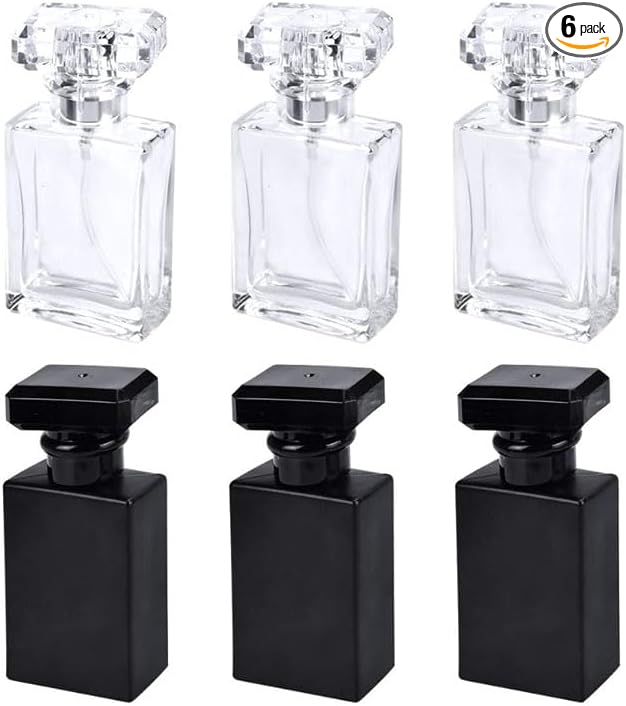 Leadigol 6Pcs Spray Bottle Refillable Bottle Travel Glass Bottle