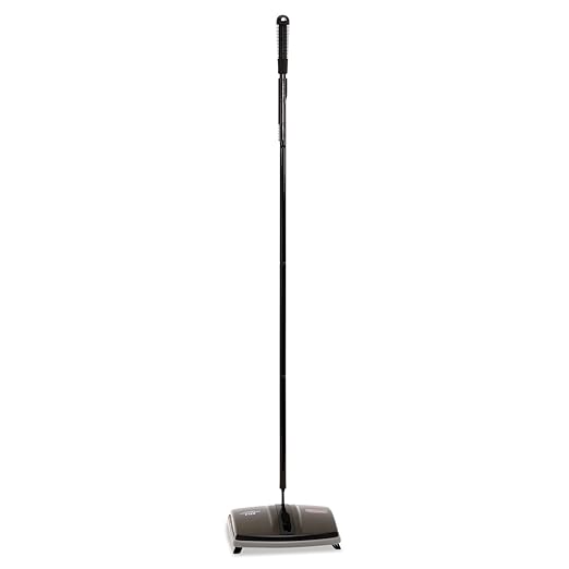 Rubbermaid Commercial Products Executive Series 6.5" Single-Action Mechanical Sweeper Cordless Black Collects Dust Dirt and Debris from Hard Floors and Carpet