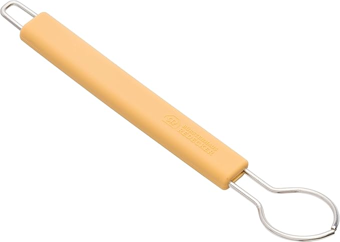 Redecker Silicone Dish Brush Handle, Without Brush Head, Stainless Steel Frame, Fits All Redecker Replacement Heads, 8-1/2-Inches Long, Sand