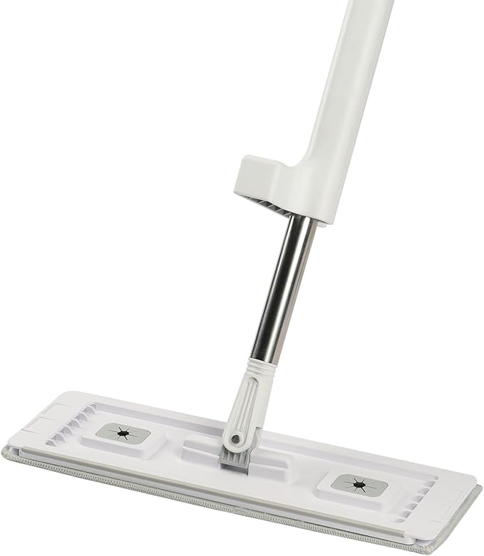 VEVOR Flat Mop, Self Wringing, Microfiber Floor Cleaner with 4 Reusable & Washable Pads for Dry & Wet Floor Cleaning, Microfiber Flat Mop with Stainless Steel Handle for Hardwood Laminate Tile Vinyl