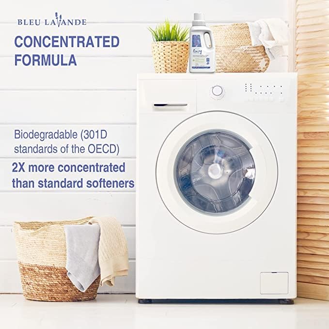 Bleu Lavande - Natural Fabric Softener & Liquid Laundry Detergent - 2x More Concentrated - Pure Lavender Essential Oil - Biodegradable - No artificial fragrances - 6 x 32.1 Fl Oz - 6 Pack