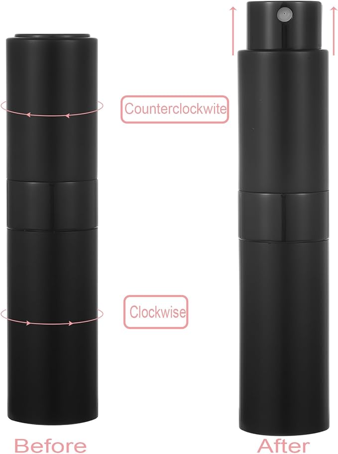 8ml Portable Mini Perfume Atomizer bottles, Empty Refillable Spray Bottle with 3 Types of Refill Tools, Pocket Travel Perfume Sample Bottles 5pack