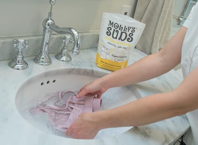 Molly's Suds Starter Pack | Includes 70 Load Natural Laundry Powder, 1 Package of Wool Dryer Balls & 1 Oxygen Whitener