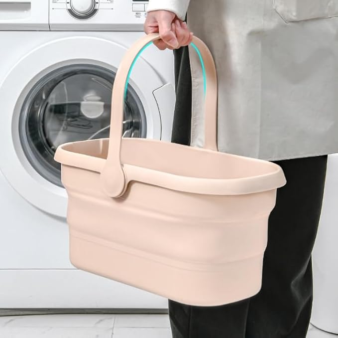 Long Plastic Rectangular Handy Baskets/Mop Buckets (Collapsible Buckets 02-Brown)