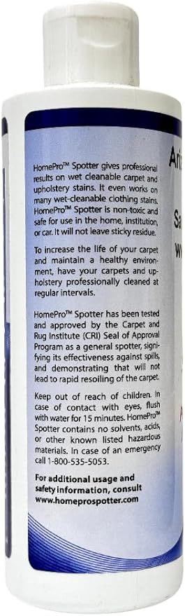 Stain and Spot Remover - Stain Remover for Clothes, Laundry, Carpets, Mattress & Upholstery, Removes Pet Stains, Urine, Odors, Red Wine, Grease, Ink & Coffee - Home Pro Spotter, 8 FL OZ - (2 Pack)