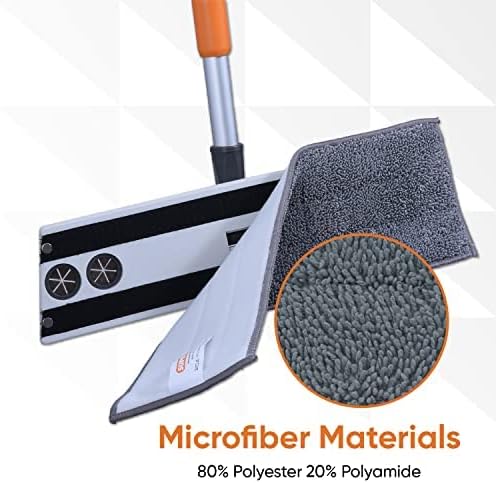 Superio Microfiber Mop Pads, Refill Miracle Mop, Dust Mop Replacement Head 16 Inch Damp Mop Refill for Flat Mop Set, with Velcro-Grey, 3 pack