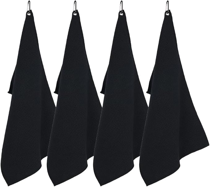 watchget Barista Towels 4 Pack - Espresso Machine Microfiber Cloth Set, 12"x20", Professional Coffee Towels for Barista Coffee Bar Espresso Microfiber Cloth Set Espresso Rag, Black