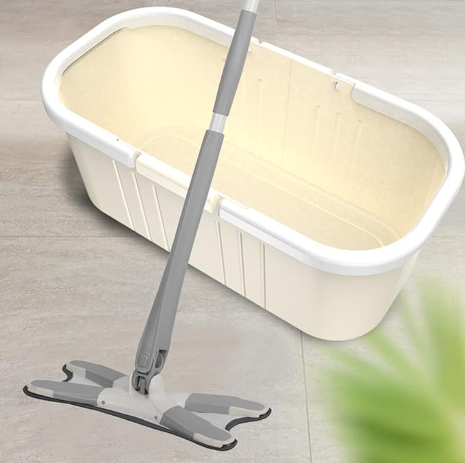 Long Plastic Rectangular Handy Baskets/Mop Buckets (Noncollapsible Buckets 03 - Ivory)