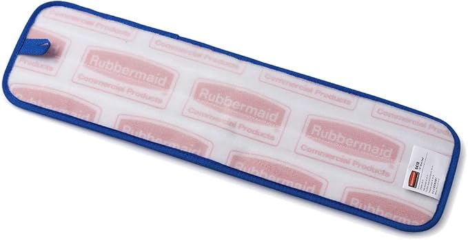 Rubbermaid Commercial Products Mop Head for Microfiber Damp Mop, 18-Inch, Blue, Heavy-Duty Single Sided Cleaning Cloth for Hardwood/Tile/Laminated Floors in Kitchen/Lobby/Office