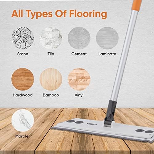 Superio Microfiber Mop Pads, Refill Miracle Mop, Dust Mop Replacement Head 16 Inch Damp Mop Refill for Flat Mop Set, with Velcro-Grey, 3 pack