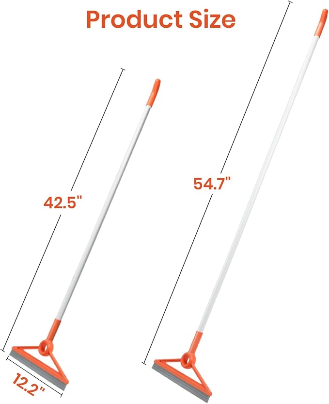 MAVRIZ Air Broom with Removable Rubber Strip and Brush Bristle, Silicone Broom for Indoor Cleaning, Multifunctional Floor Squeegee for Dust, Hair, Liquids