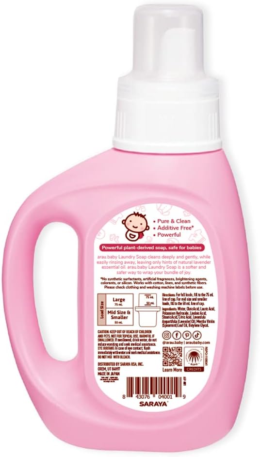 Laundry Soap, Lavender, Plant Based Formula, Safe for Sensitive Skin, Baby Laundry Detergent with No Artificial Fragrance or Additives, Gentle on Infant, Newborn and Baby Clothes, 27 Fl Oz