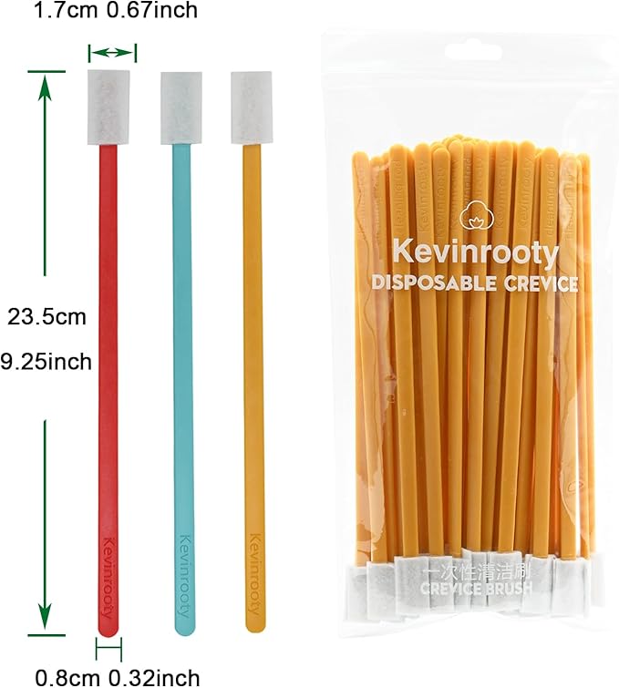 100PCS Crevice Cleaning Brush Tool Kit, Disposable Toilet Brush & Seat Cleaner (Yellow)