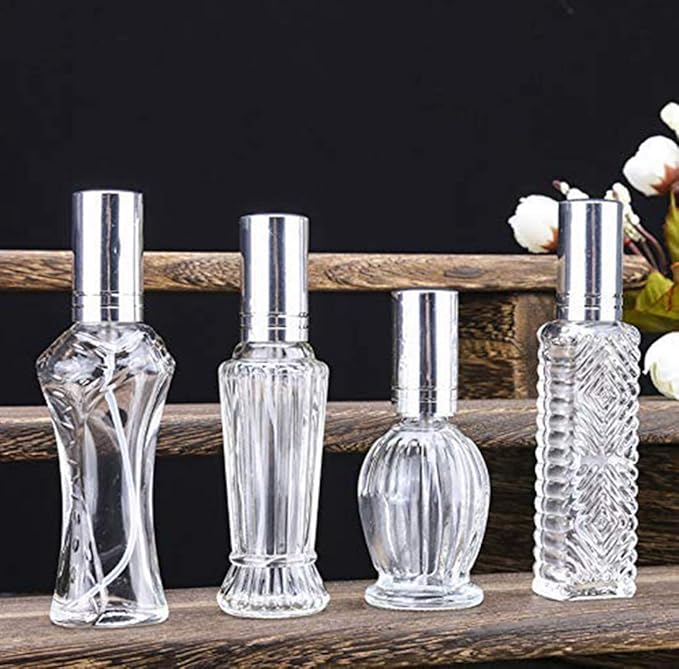 H&D HYALINE & DORA Vintage Refillable Perfume Bottles Glass Empty Spray Bottle and 3ML Refillable Crystal Perfume Bottle Empty, Clear Crystal Cut Travel Perfume Bottle