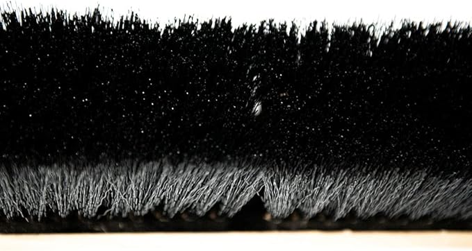 Black Indoor Push Broom Head – Heavy Duty Hardwood Block – Polypropylene Bristles – Deck Scrub Brush – Two Threaded Handle Holes for Better Assist (12")