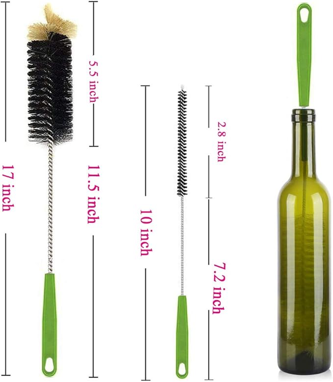 Bottle Brush and Straw Cleaning Brush with Bendable Long Handle for Cleaner Bottles, Baby Bottles, Cups, Pipes, Straws, and More