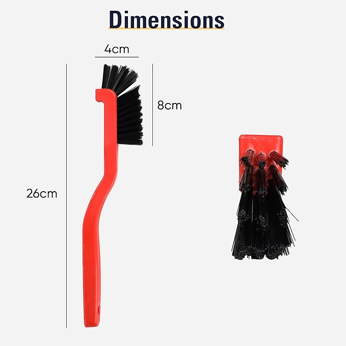 Handheld Grout Brush, Small Scrub Brush for Cleaning Shower Tiles, Crevices, Detail Cleaning Brush for Bathroom, Grout Cleaner Brush for Cleaning Dirt, Grime, Stiff Bristle Scrubber by Foxtrot Living