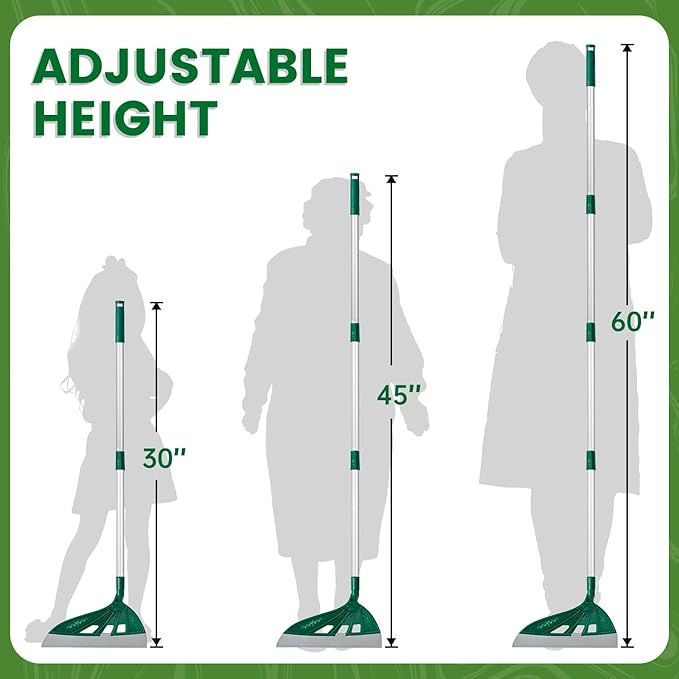 Magic Air Broom Household Silicone Broom for Floor Cleaning, Multifunctional Floor Squeegee with 60’’ Aluminum Adjustable Handle, Pet Hair for Glass, Fine Dust, Hair, Liquids (Green)
