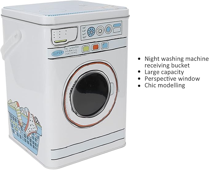 Detergent Canister, Laundry Powder Box Large Capacity Decor Display Tin Blue with Handle for Washing Tablets for Storing