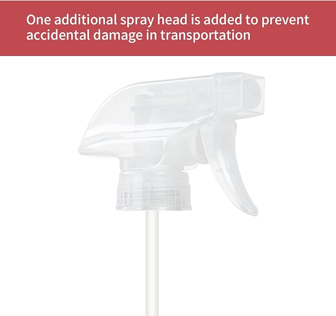HOMBYS 16 Oz Clear Glass Spray Bottles with Silicone Sleeve,Empty Boston Bottle Spray Bottle with Adjustable Nozzle,Refillable Container for Cleaning, Essential Oils, Hair, Plants