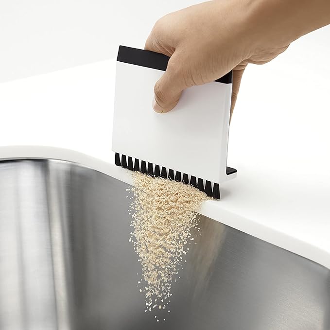 Kohler Kitchen Sink Squeegee and Countertop Brush, Multi-Purpose, Cleans Wet and Dry Spills, Dishwasher Safe, White