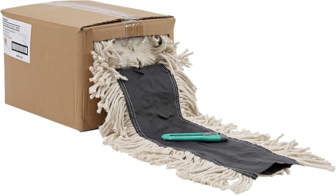 Boardwalk BWKFF40 5 in. Flash Forty Disposable Cotton Dustmop - Natural