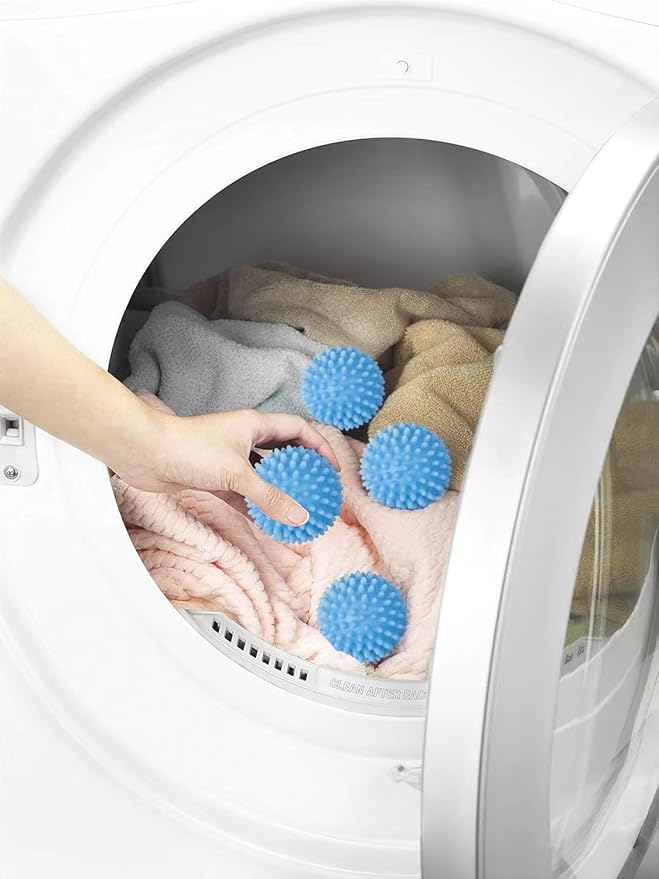 Laundry drying balls (reusable) - environmentally friendly fabric softener alternatives for softening and anti wrinkle laundry with fluff