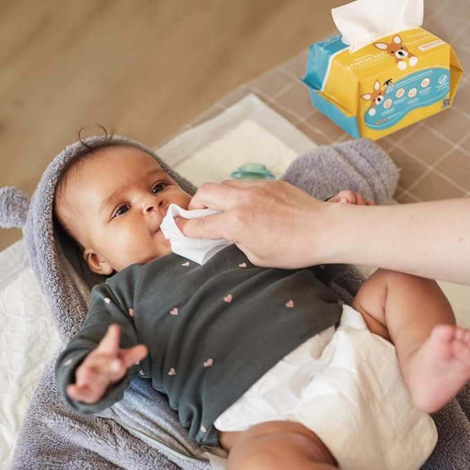 BabbleRoo Dry Wipes for Baby - 100% Plant-Based Cotton Wipes, Hypoallergenic, Fragrance-Free, Chemical-Free, Gentle for Sensitive Skin, Use Wet or Dry for Diaper Changes and Cleanups– 1200 Wipes