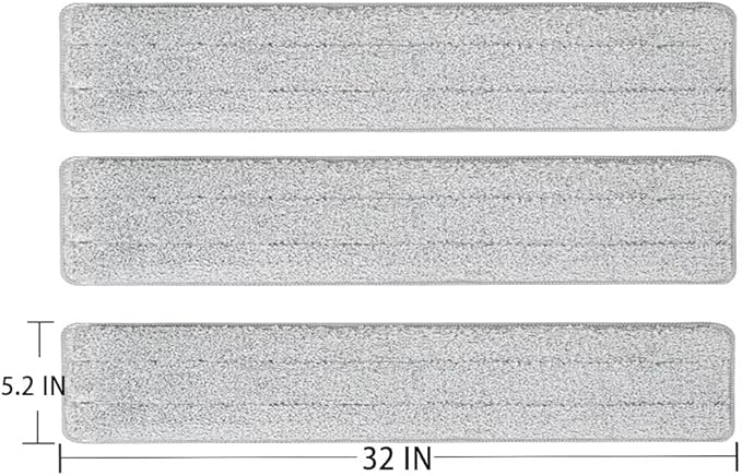 Microfiber Mop Pads 32-inch mop Replacement 6 Pack Reusable Mop Head Wet & Dry Mops Refill Fit for 36-inch Flat Mop Also
