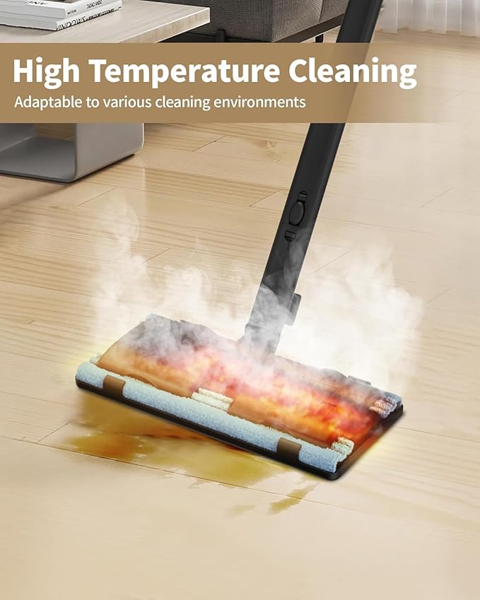 Steam Cleaner with 21 Accessories, 5 Minutes Fast Heating, Multipurpose Portable Canister Steamer for Floors, Carpet, Cars, Tiles, Grout Cleaning, Chemical-Free, 1.5L Capacity