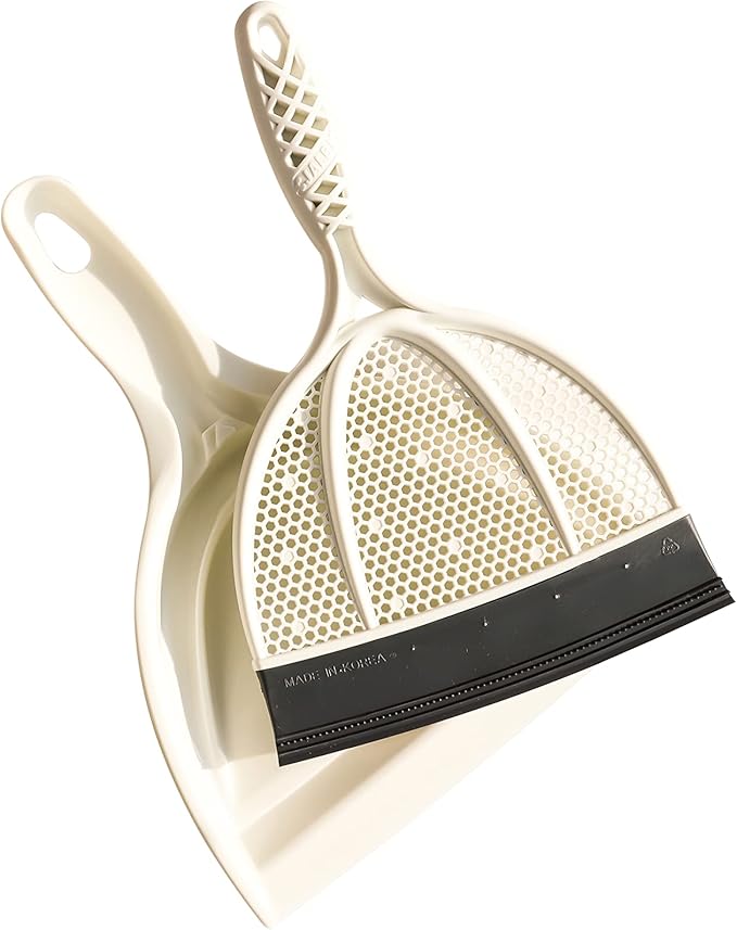Broombi Silicone Handheld Brush & Dustpan Set - All Smooth Surface Squeegee Sweeper - Ideal for Pet Hair Removal, Wet and Dry Use to Maximize Clean-Up Efficiency